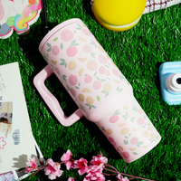 Citrus Bloom Insulated Tumbler — Leakproof & Insulated (Light Pink)