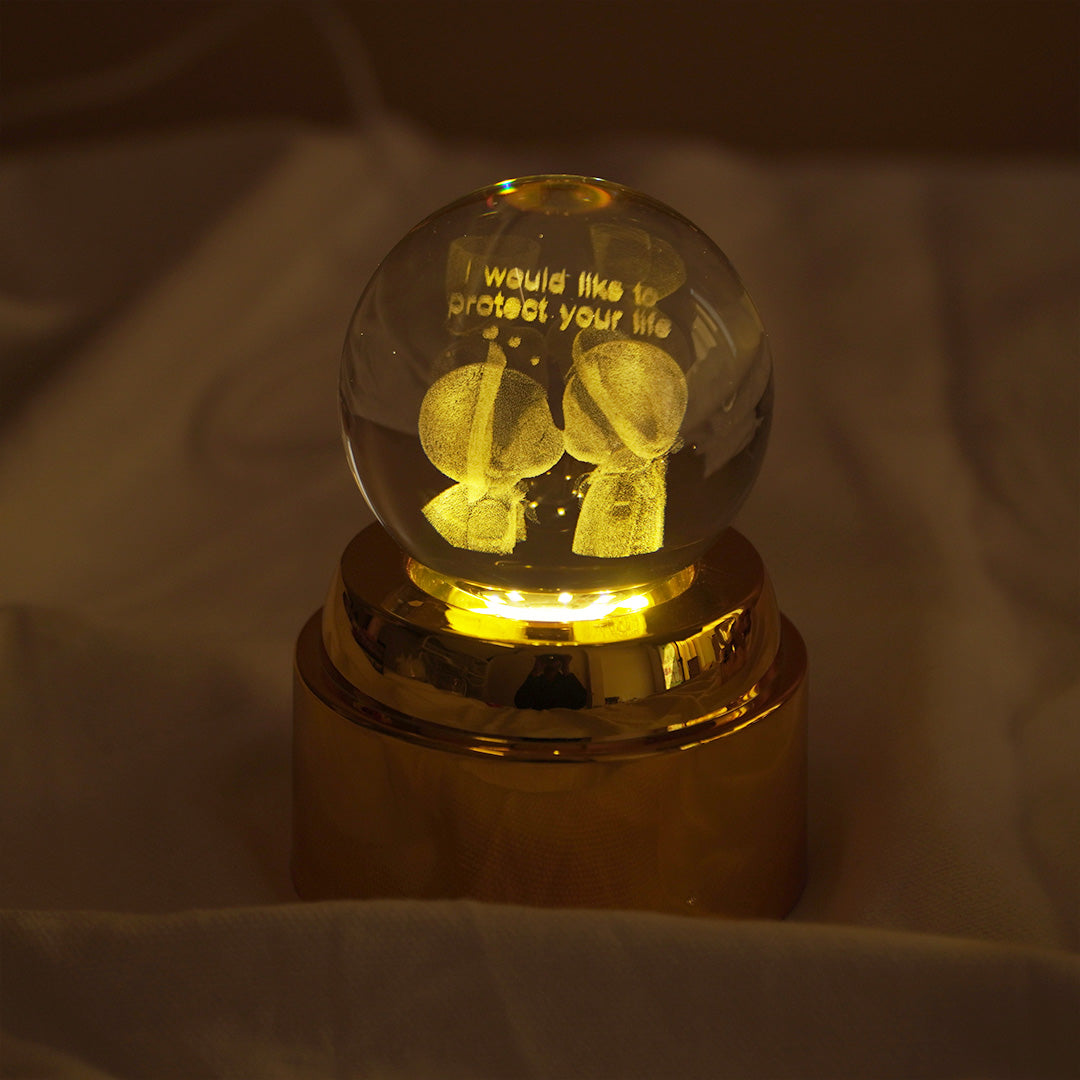 Crystal Ball LED Night Lamp with Warm Glow ( random design )