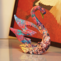 UrbanArt™ Swan Showpiece –Abstract Multicolor Resin Sculpture