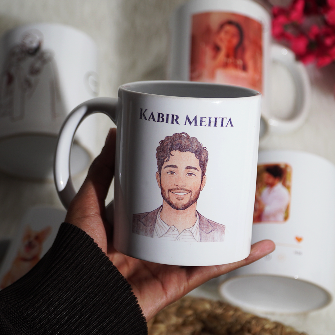 Sketch Face Print Personalized Mug