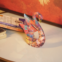 UrbanArt™ Swan Showpiece –Abstract Multicolor Resin Sculpture