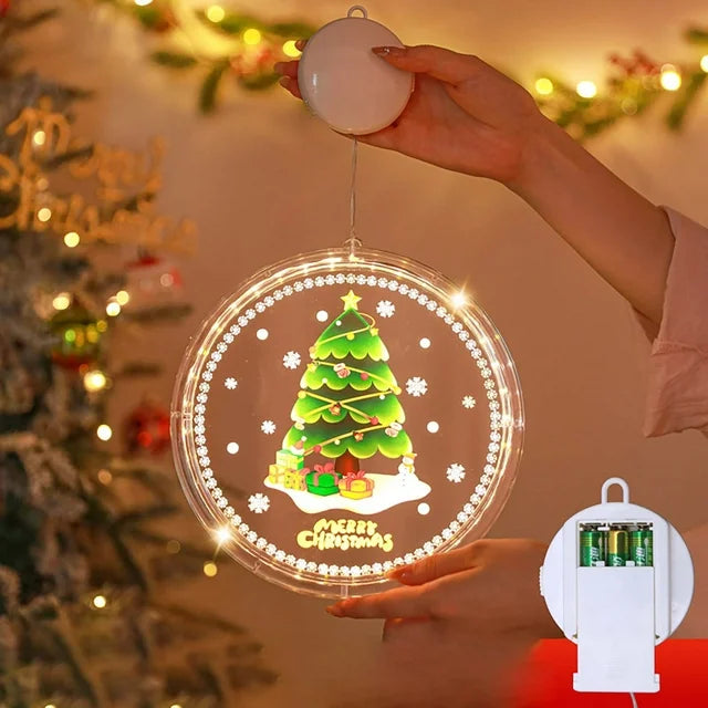 LED Christmas Suction Cup Window Lights – Festive Holiday Lights for Windows, Glass & Smooth Surfaces