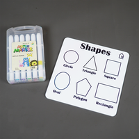 Reusable Shapes Learning Board for Kids with Pen Box & Cleaning Cloth