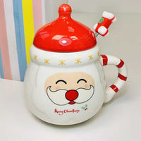 Cute Santa Mug with Lid & Spoon