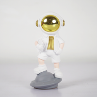 SpaceVibe™ Astronaut Figurine Modern Resin Showpiece with Golden Helmet