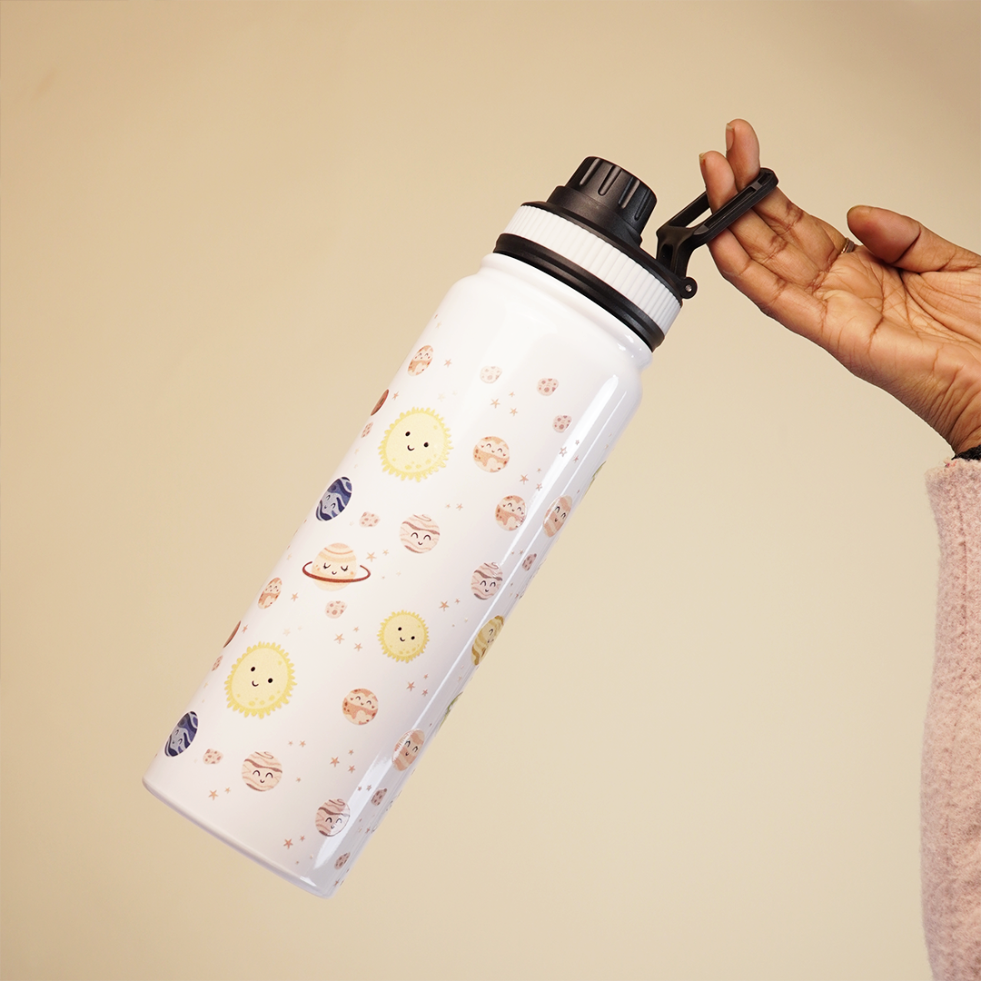 Space Theme Stainless Steel Water Bottle