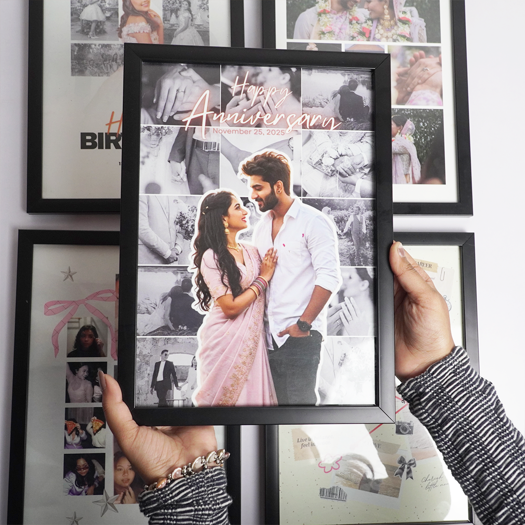Personalized Happy Anniversary Photo Frame | Custom Couple Memory Frame