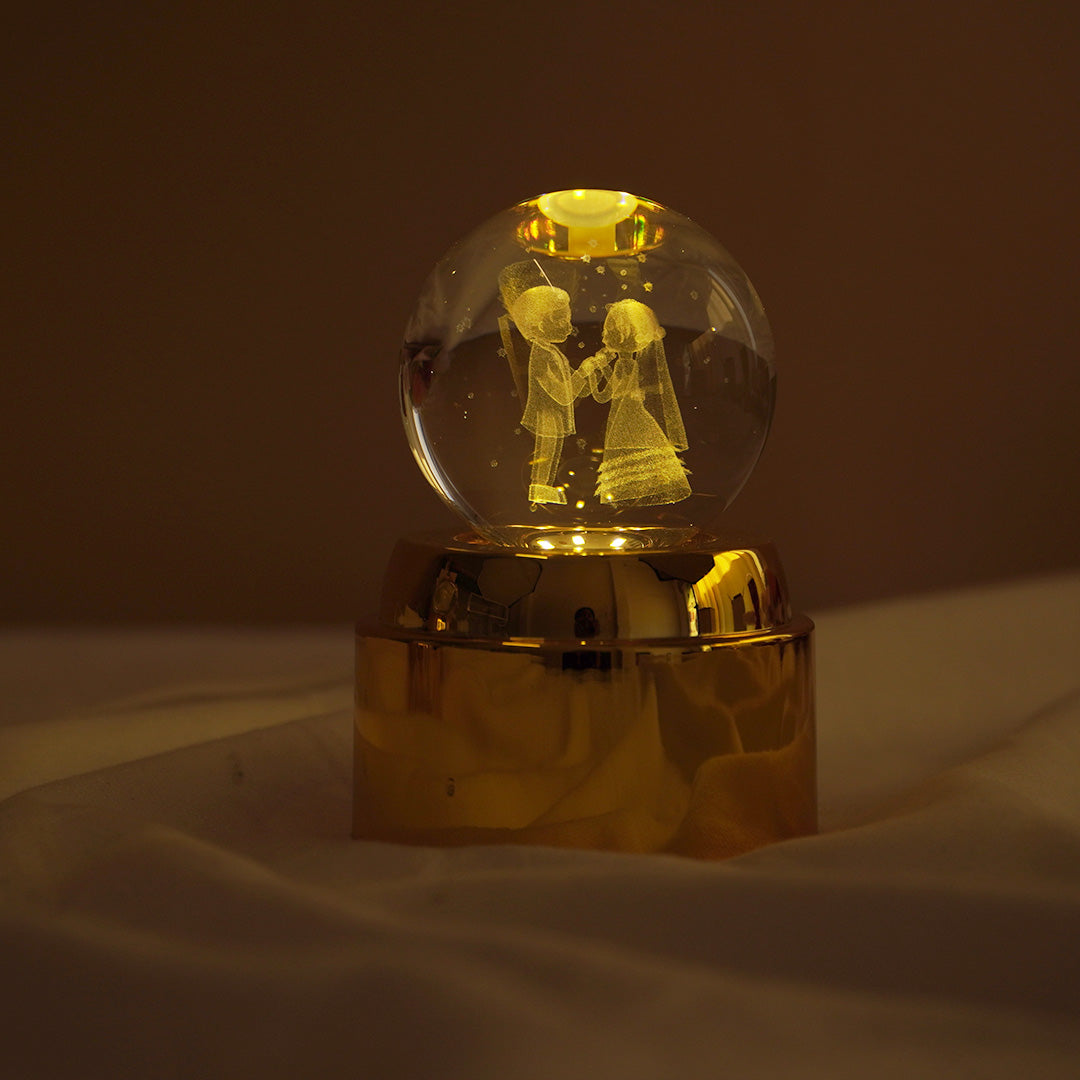 Crystal Ball LED Night Lamp with Warm Glow ( random design )