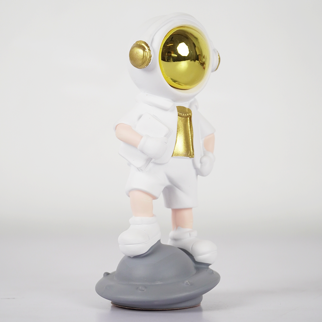SpaceVibe™ Astronaut Figurine Modern Resin Showpiece with Golden Helmet