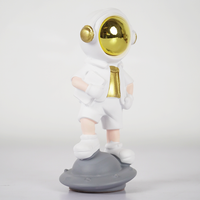 SpaceVibe™ Astronaut Figurine Modern Resin Showpiece with Golden Helmet