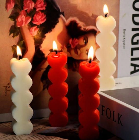 Heart shape pillar candle ( PACK OF 3 )