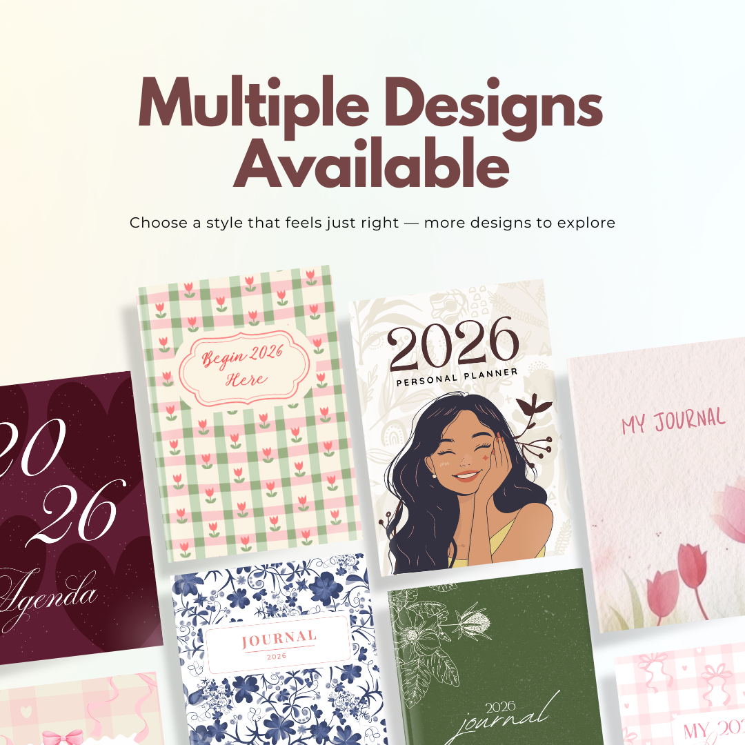 Begin 2026 Here Journal | Cute Floral Aesthetic Daily Diary