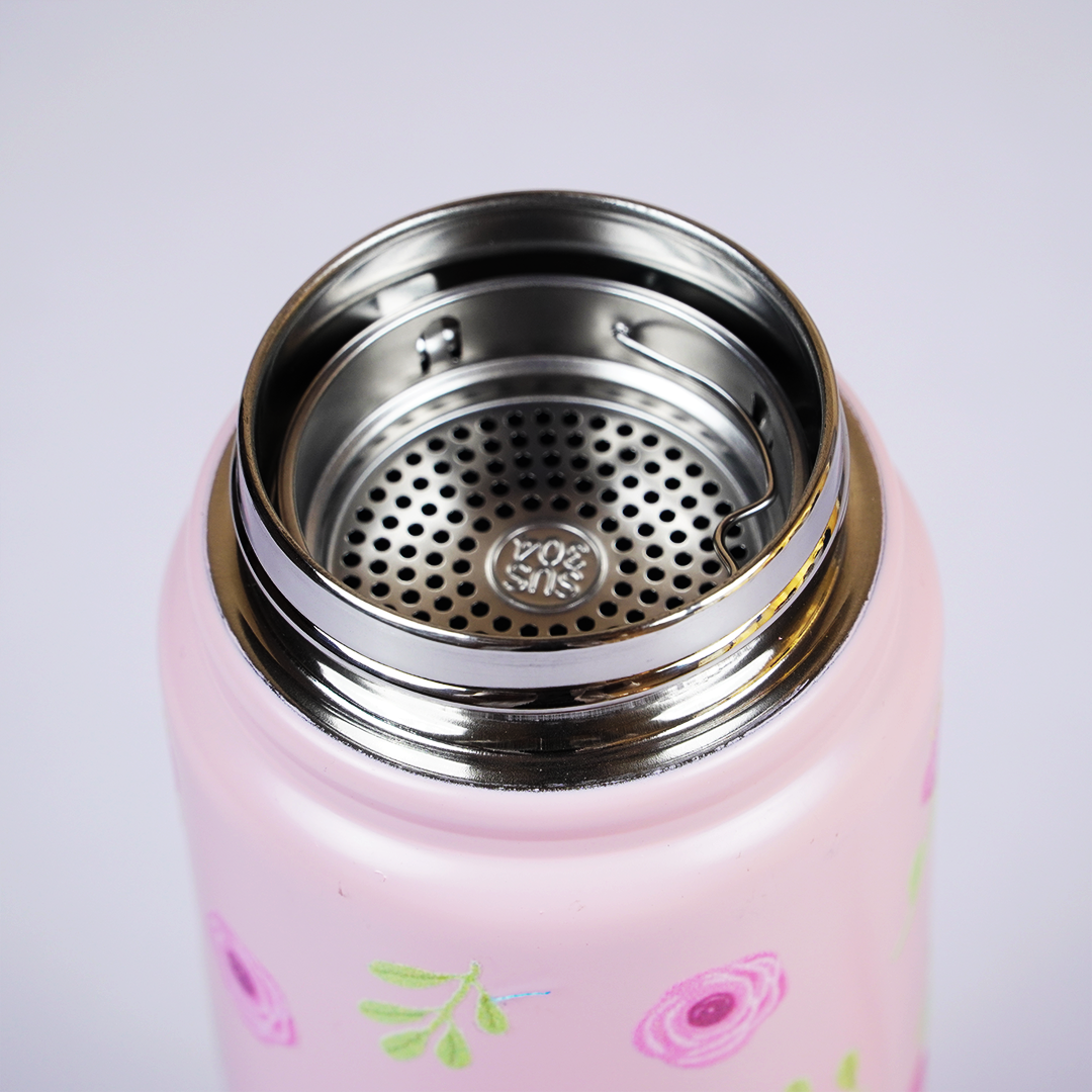 Floral rose Design Stainless Steel Bottle