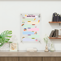 Acrylic Daily Task Planner Board – Rainbow Theme Dry Erase Schedule Organizer | Kids & Home Study Wall Board | Monday to Sunday Layout