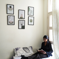 Minimalist Geometric Wall Art Frame Set-6 – Modern Botanical Abstract Wall Decor