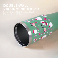 Jolly Santa & Reindeer Green Christmas Tumbler