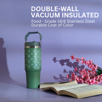 🌿 Olive Bloom Tumbler – Stylish, Durable & Leak-Proof