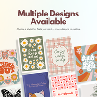 Cozy Vibes Only Aesthetic Notebook | Cute Pastel Checkered Journal for Daily Notes & Journaling