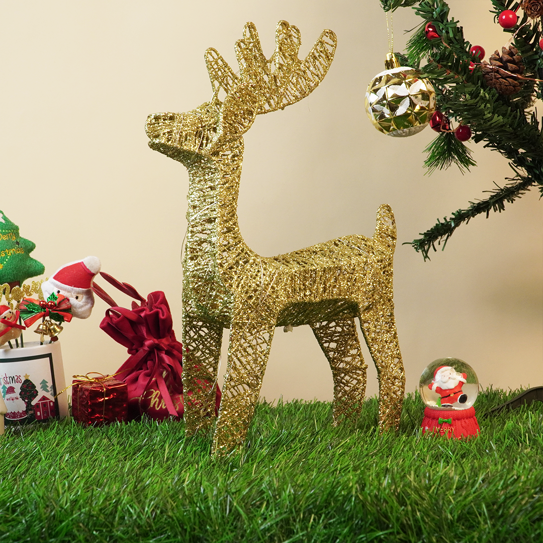 Golden Glitter Reindeer Christmas