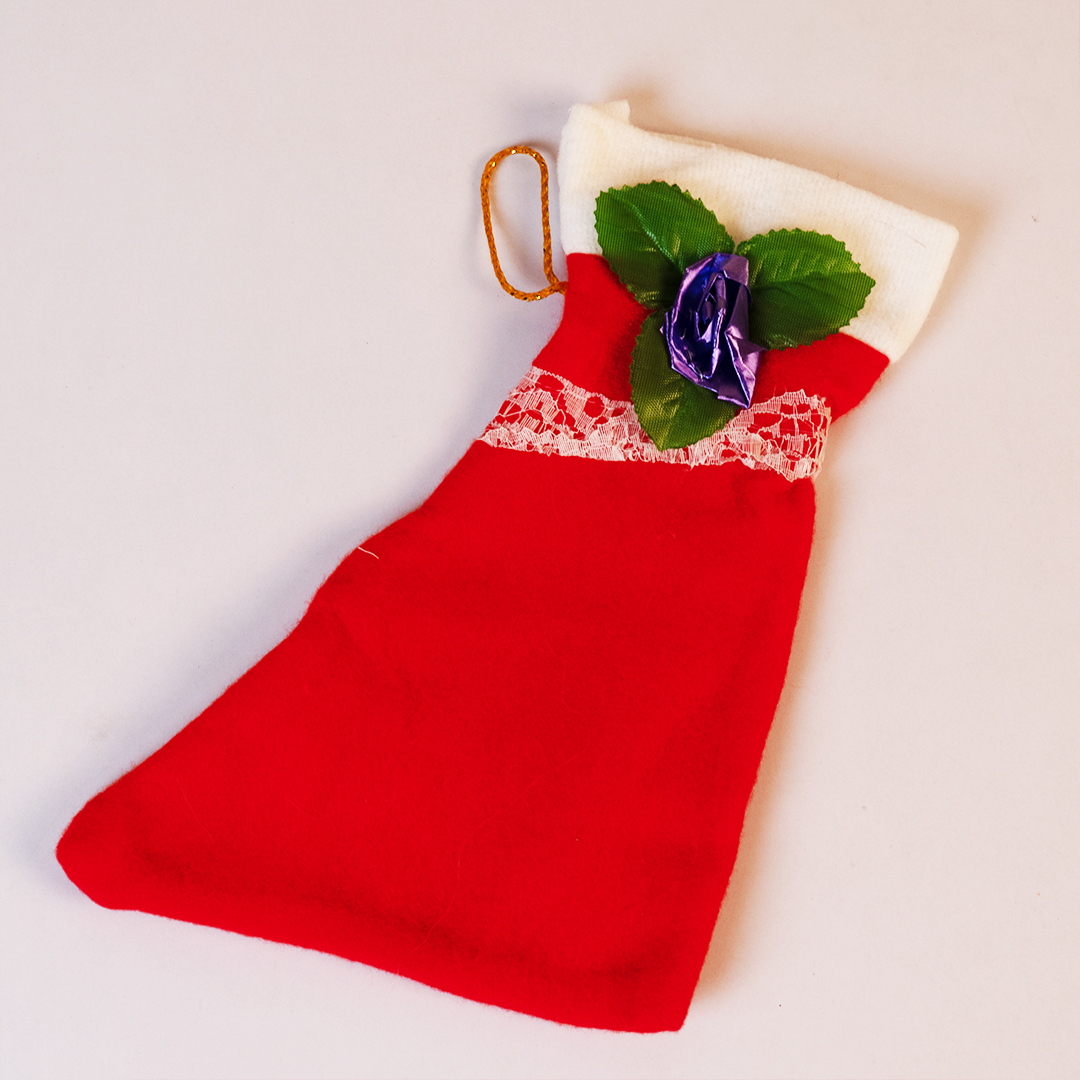 Set-4 Decorative Hanging Socks with Floral Design