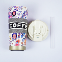 Floral Print Coffee Travel Tumbler