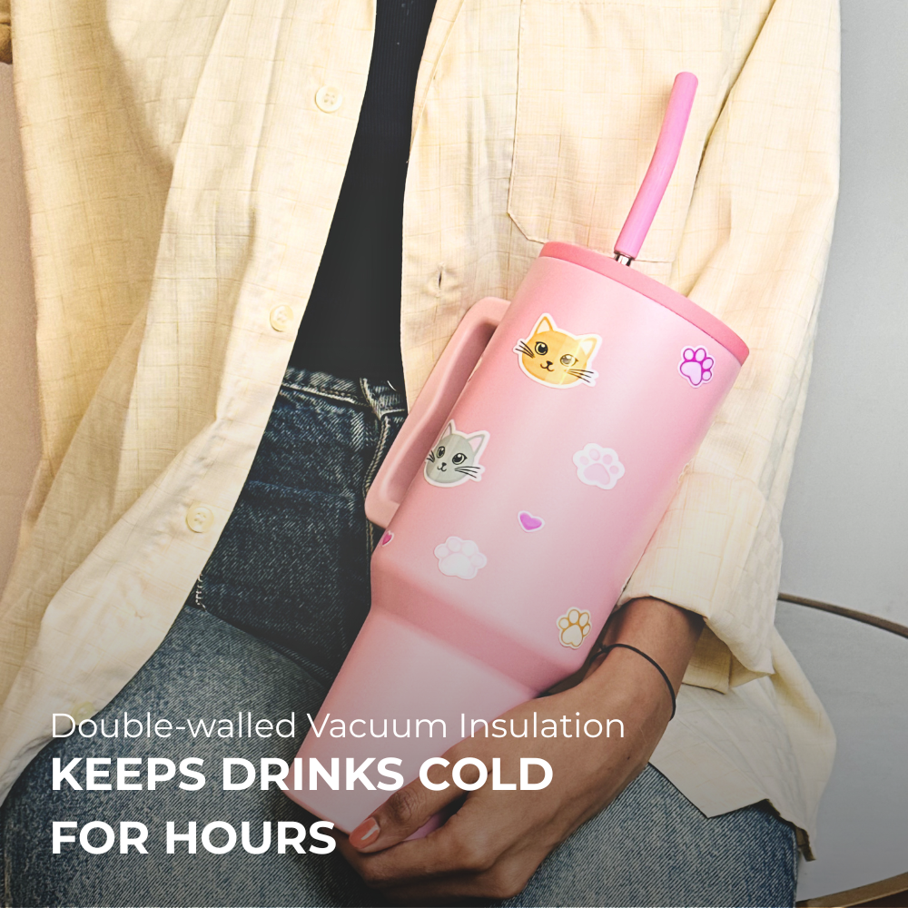 Kitty Charm Insulated Leakproof Tumbler