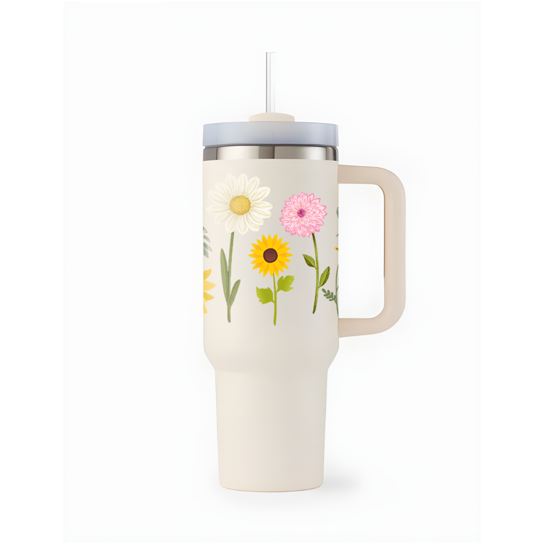 FloraCup™ Tumbler with Straw & Lid