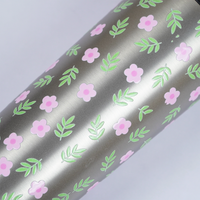 Floral Stainless Steel Tumbler with Straw