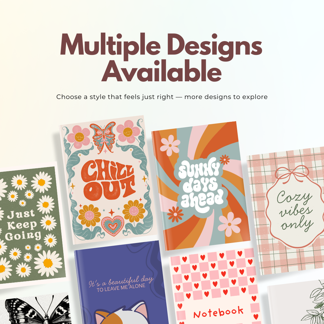 Sunny Days Ahead Aesthetic Notebook | Retro Floral Journal for Notes, Planning & Daily Writing