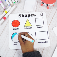 Reusable Shapes Learning Board for Kids with Pen Box & Cleaning Cloth