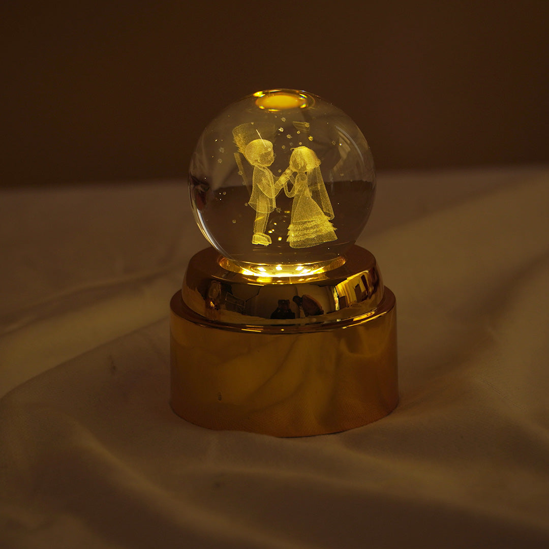 Crystal Ball LED Night Lamp with Warm Glow ( random design )