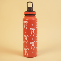 Bow Print Stainless Steel Water Bottle – Cute, Stylish & Everyday Essential