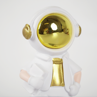 SpaceVibe™ Astronaut Figurine Modern Resin Showpiece with Golden Helmet