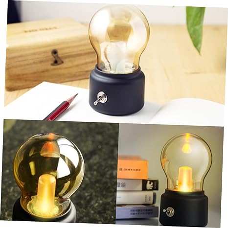 LED Bulb Night Light Retro USB Rechargeable Battery Mood Luminaire Writing Desk Table Lights Portable Bedside Lamp Energy Saving Bedroom Lamp, High Light Transmission Lamp, Study Table Desk Lamp