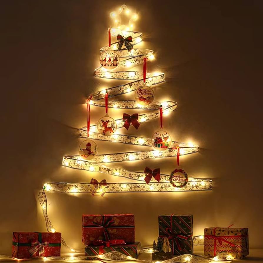 Christmas Decor Ribbon with LED Lights