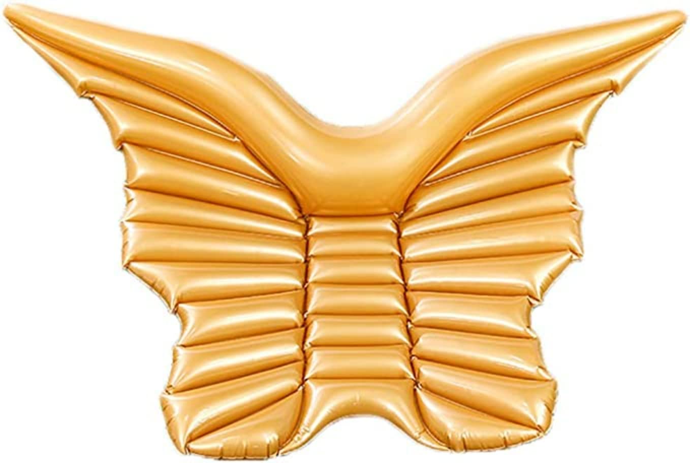 Butterfly Wings Float Mat,Inflatable Floating Row PVC Water Bed Pool Beach Toys Swimming Floating Row (Gold)