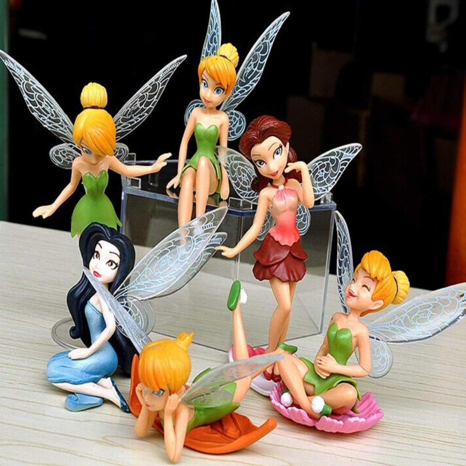 Fairies Angel Action Figures Tinker Bell Fairy Princess Action Figures Toy Set for Kids (Multicolor) Pack of 6