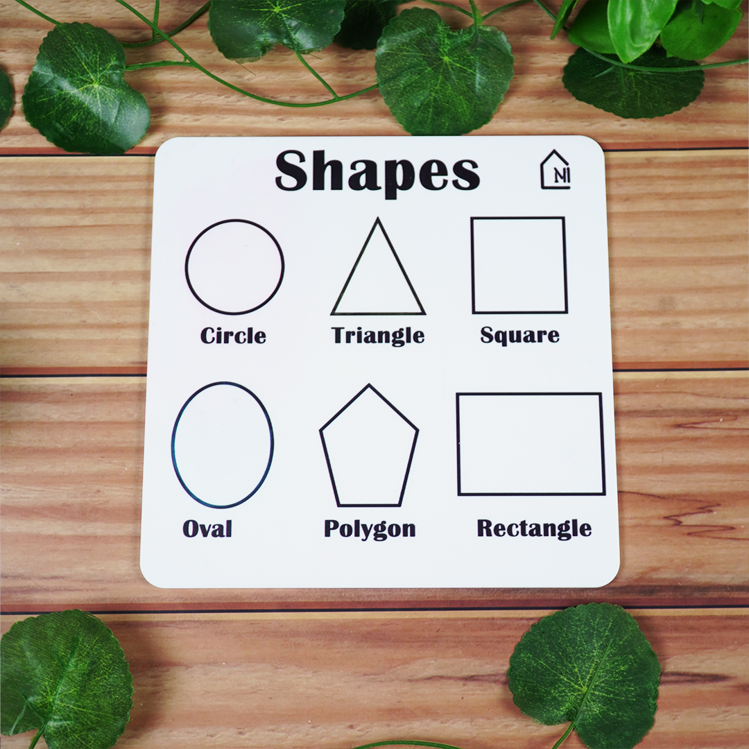Reusable Shapes Learning Board for Kids with Pen Box & Cleaning Cloth