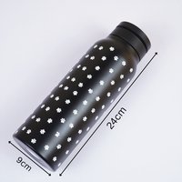 Black Paw Print Stainless Steel Water Bottle