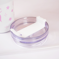 Cute Star Print Stainless Steel Tumbler with Handle | Double Wall Insulated Travel Mug with Straw