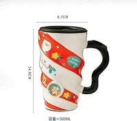 Christmas Travel Mug – Insulated Twist Design Cup with Lid | Festive Holiday Coffee Mug