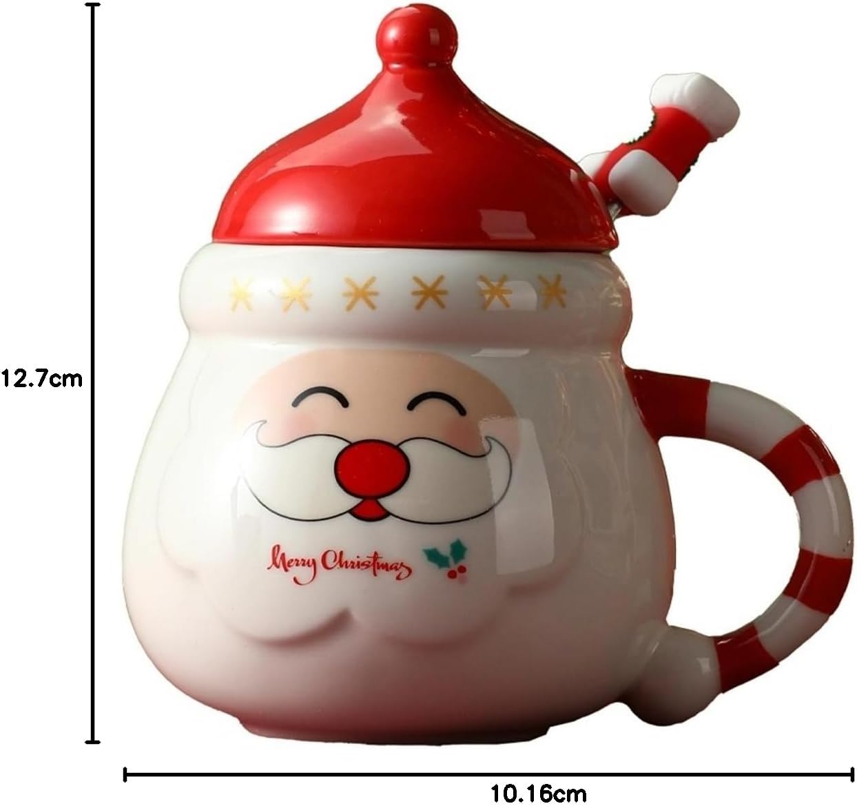 Cute Santa Mug with Lid & Spoon