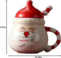 Cute Santa Mug with Lid & Spoon