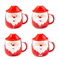 Christmas Santa Mug with Lid & Spoon (Random Design)