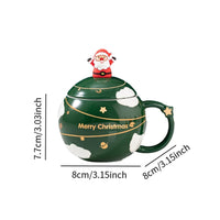 Santa Surprise Christmas Mug with Lid & Spoon (Random Color)