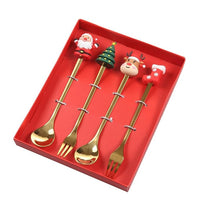 Set of 4 Stainless Steel Christmas Spoon