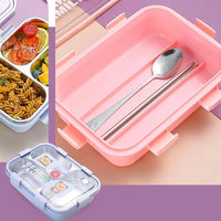 Personalized Stainless Steel Bear Family Bento Lunch Box (3 Grid) With Bowl for Kids