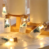 Christmas Tree Light Glass Bottle Pedant for Christmas New Year DIY Table Indoor Outdoor Decoration