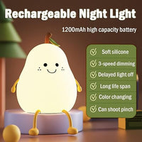 Cute Silicone Pear LED Night Lamp