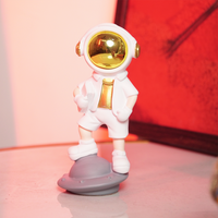 SpaceVibe™ Astronaut Figurine Modern Resin Showpiece with Golden Helmet